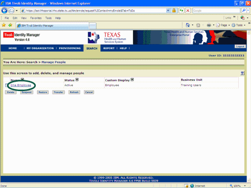 Screenshot of the Search Results page